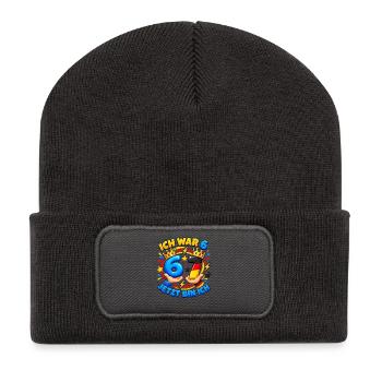 Ich War 6 Jetzt Bin Ich 7 – Six Seven 7 Geburtstag - Recycelte Patch Beanie - Dunkelgrau - Vorne