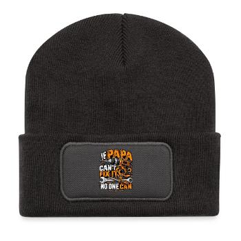 Papa Handwerker – If Papa Can't Fix It - Recycelte Patch Beanie - Dunkelgrau - Vorne