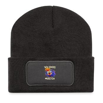 Nen Scheiss Muss Ich - Recycelte Patch Beanie - Dunkelgrau - Vorne