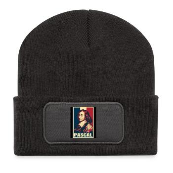 Blaise Pascal France Pop Art - Recycelte Patch Beanie - Dunkelgrau - Vorne