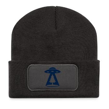 Ufo Entfuehrung Wald Icon - Recycelte Patch Beanie - Dunkelgrau - Vorne