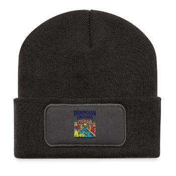 View City Birmingham England Canal Quarter - Recycelte Patch Beanie - Dunkelgrau - Vorne