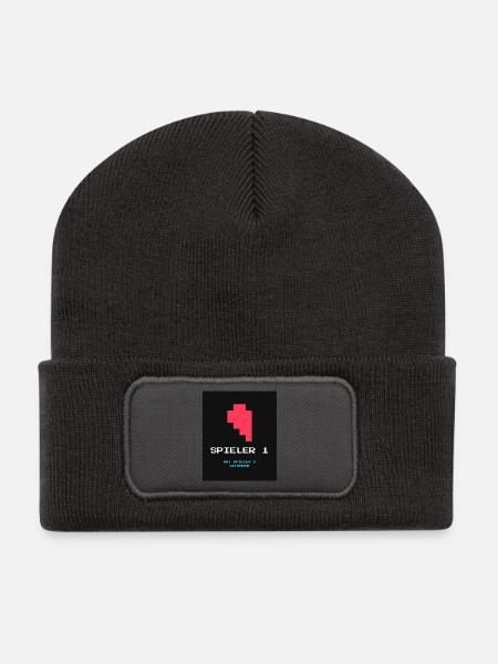 Gamer 2 - Recycelte Patch Beanie - Dunkelgrau