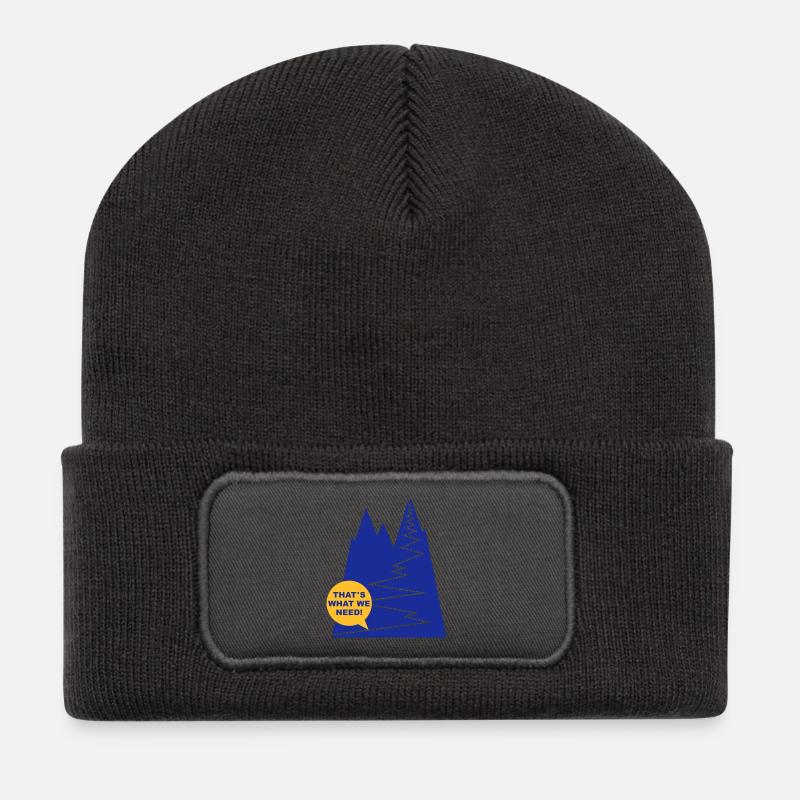gipfelstuermer_2f - Recycelte Patch Beanie - Dunkelgrau