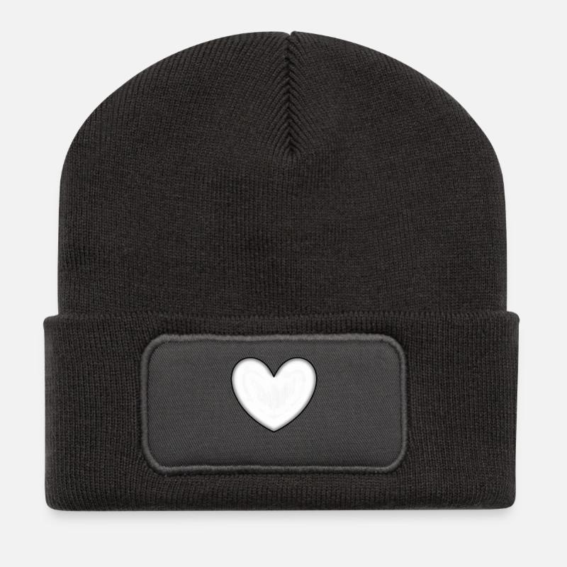 Valentinstag Geschenk Valentinstag - Recycelte Patch Beanie - Dunkelgrau