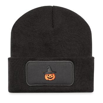 Funny pumpkin for Halloween - Recycled Patch Beanie - dark grey - Front