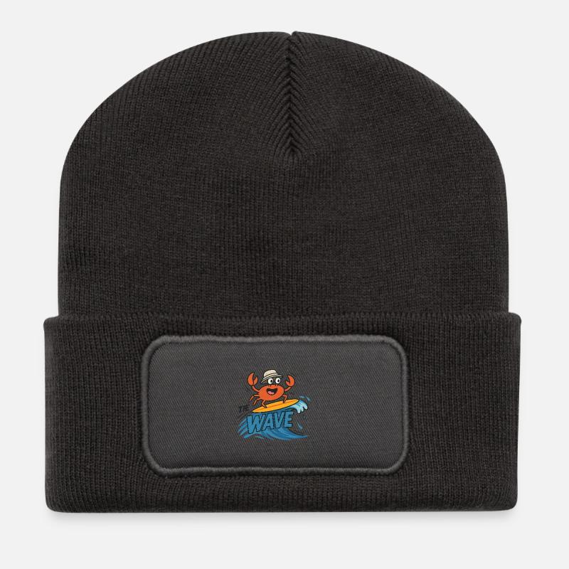 crabe surfeur - Beanie recyclé à patch - charbon