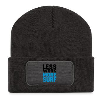 less work more surf - Recycled Patch Beanie - dark grey - Front
