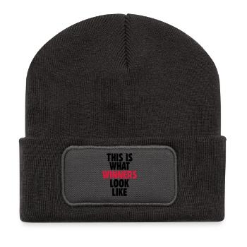 This is what winners look like - Recycled Patch Beanie - dark grey - Front