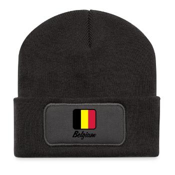 National Flag of Belgium - Recycled Patch Beanie - dark grey - Front