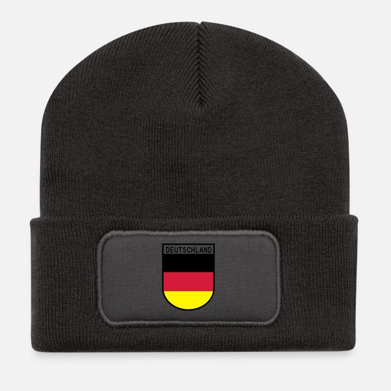 Allemagne blason 2 - Beanie recyclé à patch - charbon