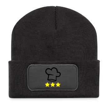 Chef's hat cook 3 stars - Recycled Patch Beanie - dark grey - Front