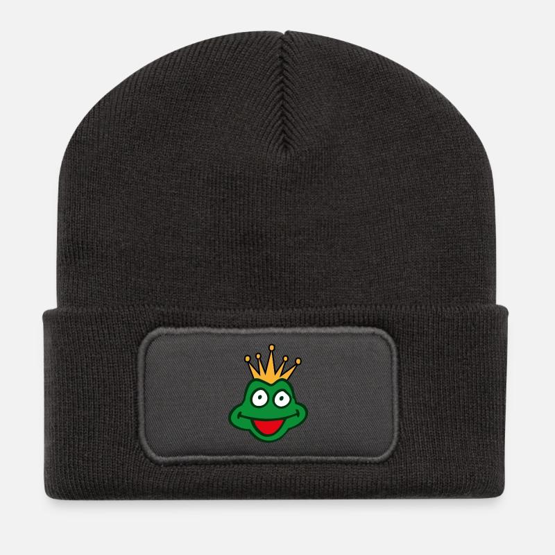 Froschkönig - Recycelte Patch Beanie - Dunkelgrau