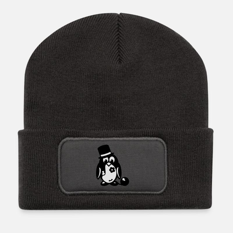 junggesellenabschied pinguin - Recycelte Patch Beanie - Dunkelgrau