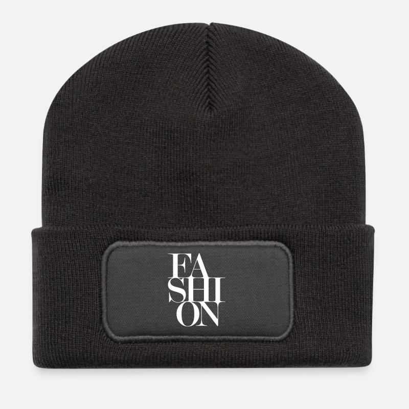 FASHION Design - Recycelte Patch Beanie - Dunkelgrau