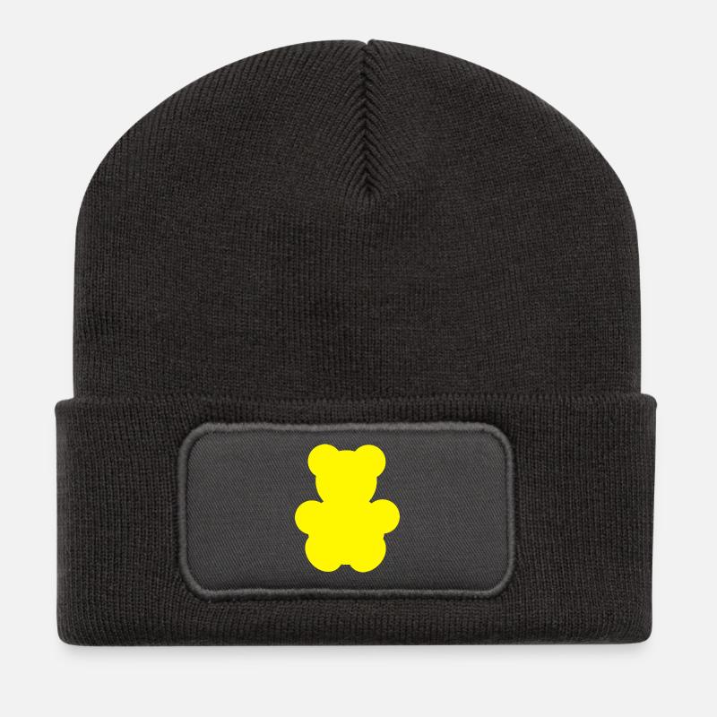 Carl Jaune - Beanie recyclé à patch - charbon