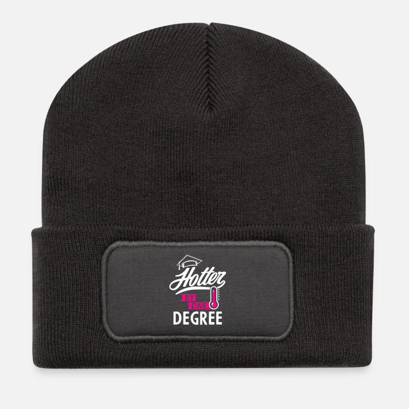 Hotter by one degree - Abschluss Absolvent Abitur - Recycelte Patch Beanie - Dunkelgrau