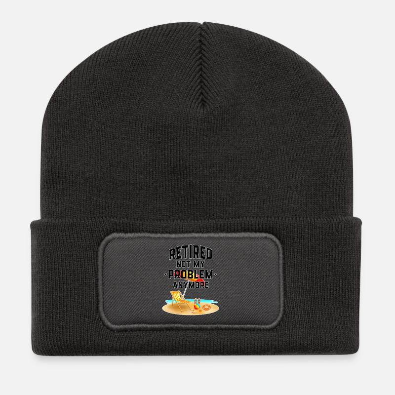 Urlaub Rente Renter Geschenk Pension - Recycelte Patch Beanie - Dunkelgrau