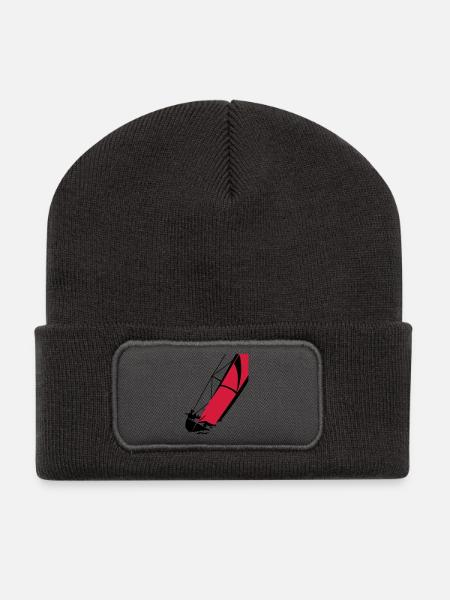 Segelboot - Recycelte Patch Beanie - Dunkelgrau