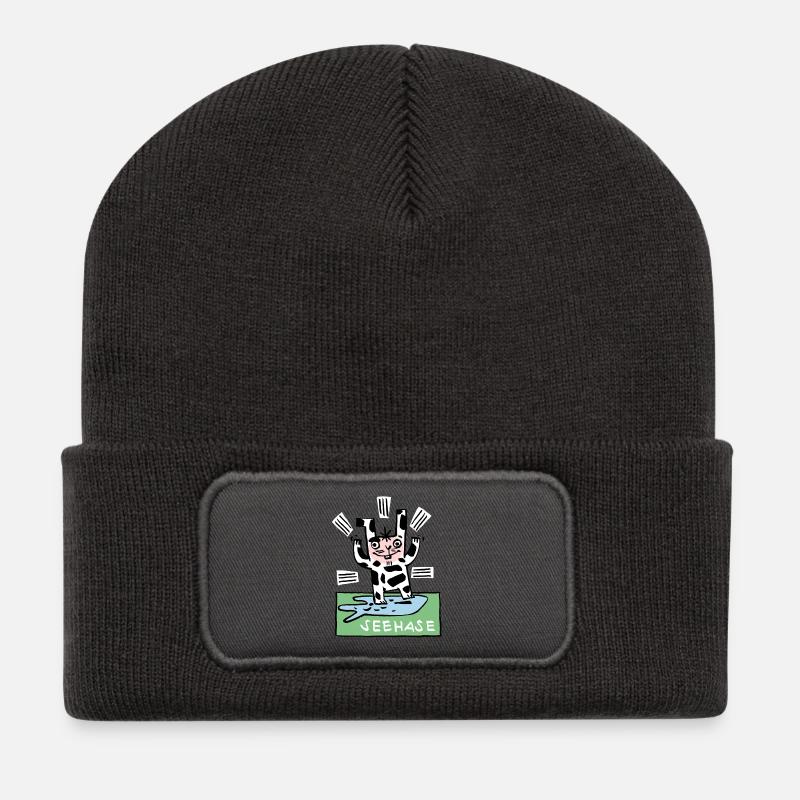 Seehase - Recycelte Patch Beanie - Dunkelgrau