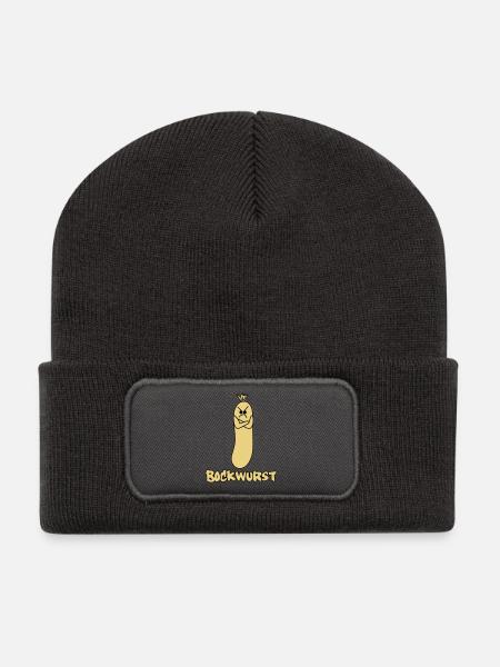 bockwurst - Recycelte Patch Beanie - Dunkelgrau