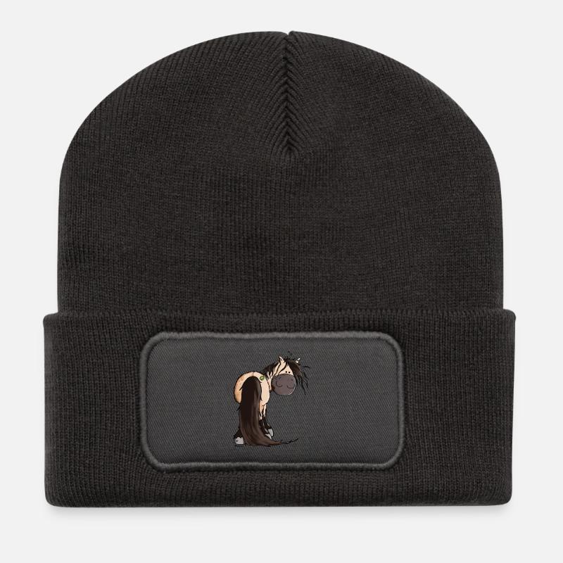 Goldiger Connemara - Recycelte Patch Beanie - Dunkelgrau