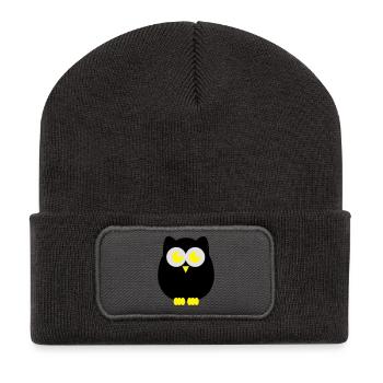 eule - Recycelte Patch Beanie - Dunkelgrau - Vorne