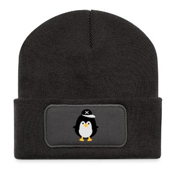pingouin mignon - Beanie recyclé à patch - charbon - Devant