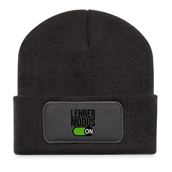 Lehrer Modus (schwarz) - Recycelte Patch Beanie - Dunkelgrau - Vorne
