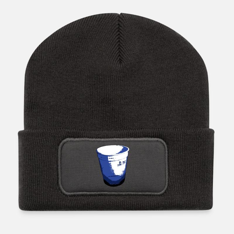 Le yaourt - Beanie recyclé à patch - charbon