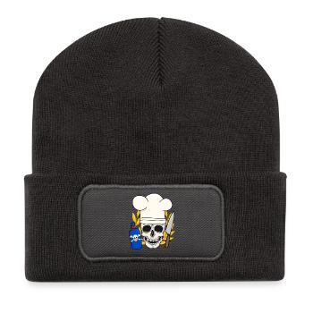 Poison Horreur Cuisine Halloween Chef - Beanie recyclé à patch - charbon - Devant