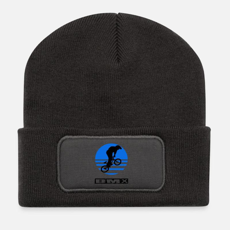 BMX - Beanie recyclé à patch - charbon