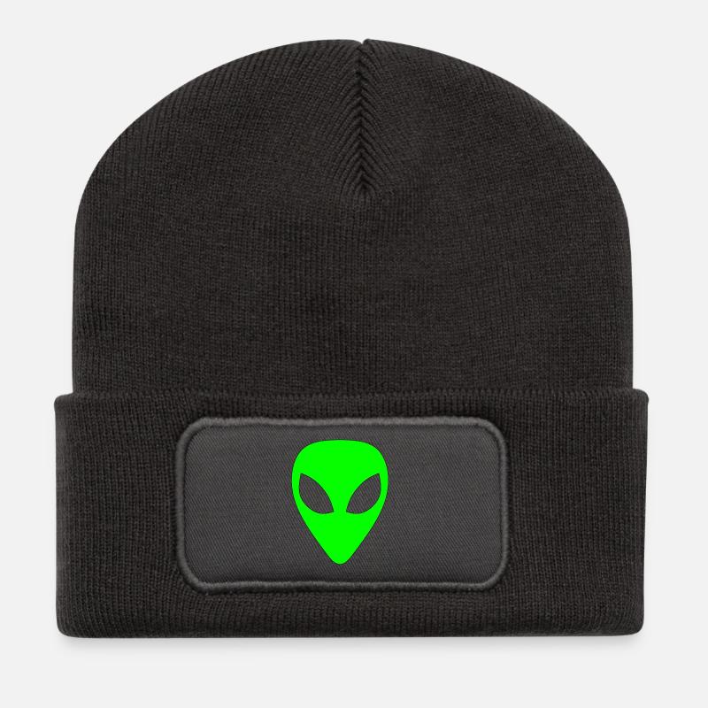 Alien - Light Green - Recycled Patch Beanie - dark grey