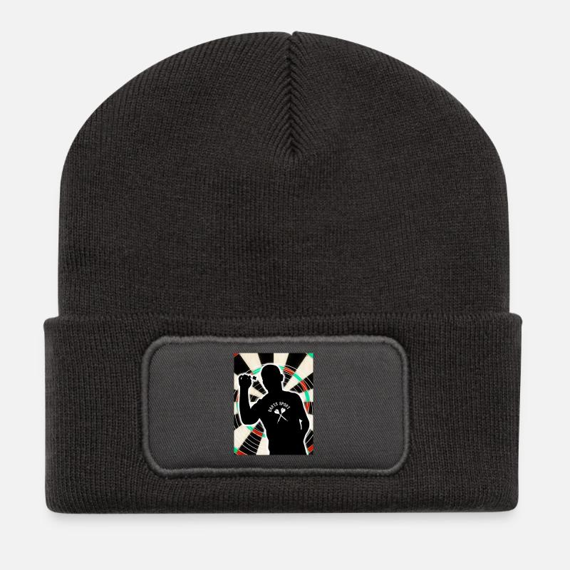 Sports de fléchettes - Beanie recyclé à patch - charbon