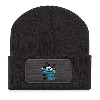 My boat my rules - Recycled Patch Beanie - dark grey - Front
