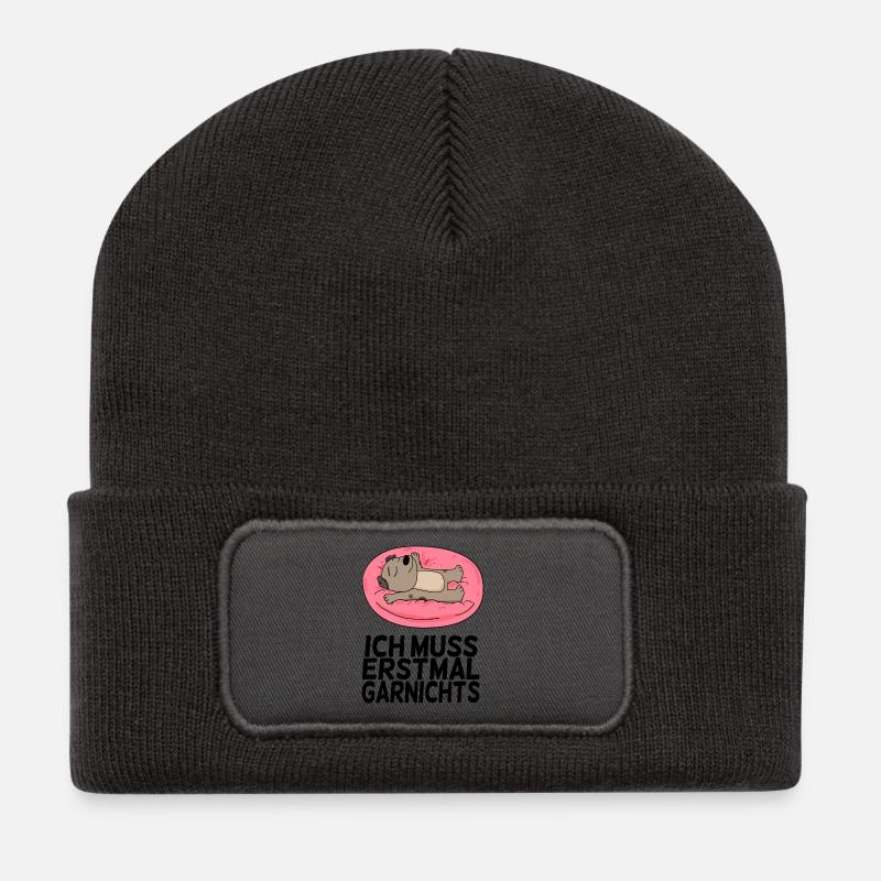 Lustiger Spruch lustige Sprüche - Recycelte Patch Beanie - Dunkelgrau
