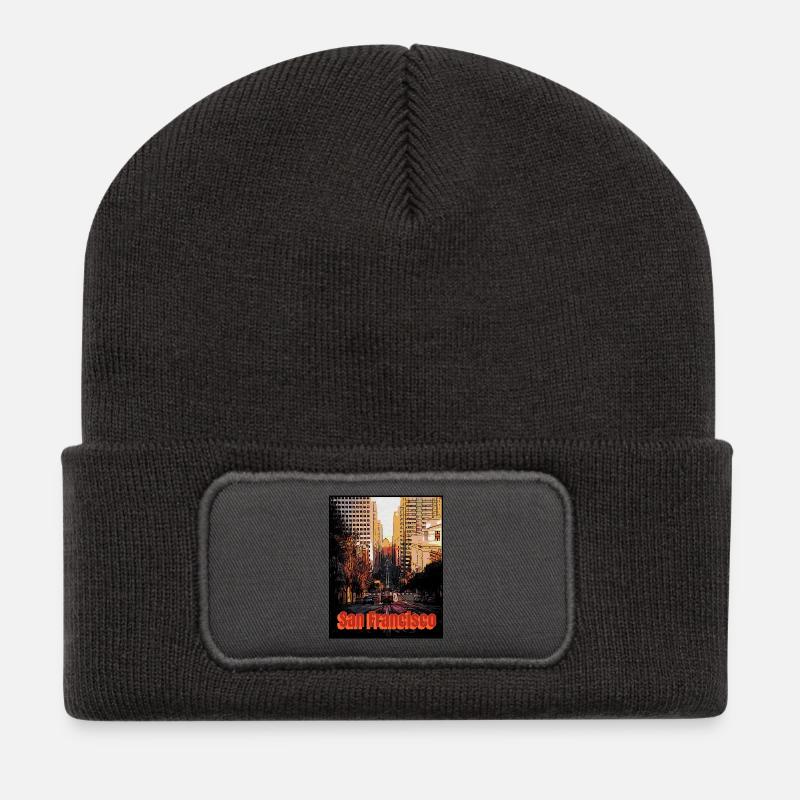 San Francisco city - Recycled Patch Beanie - dark grey