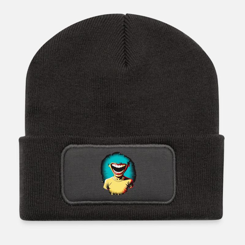 LOL 02 - Recycelte Patch Beanie - Dunkelgrau