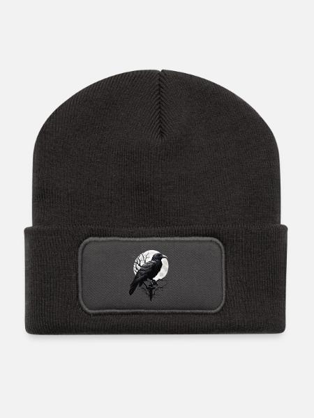 Schwarzer Rabe - Recycelte Patch Beanie - Dunkelgrau