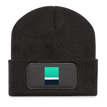 Rothko-Stil in digitalen Farben - Recycelte Patch Beanie - Dunkelgrau - Vorne