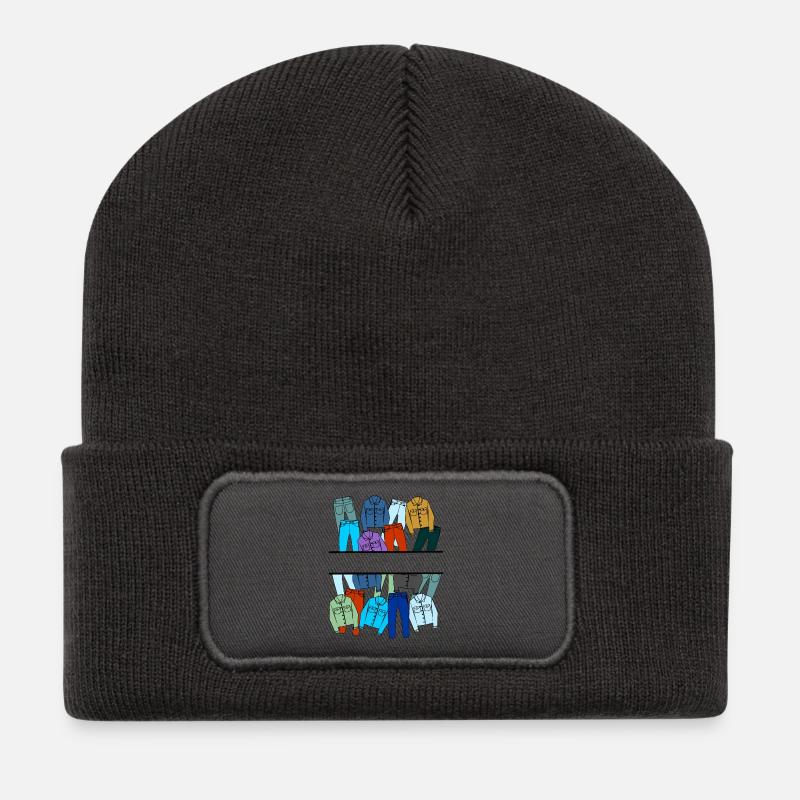 Jeans-Kleidungslogo - Recycelte Patch Beanie - Dunkelgrau