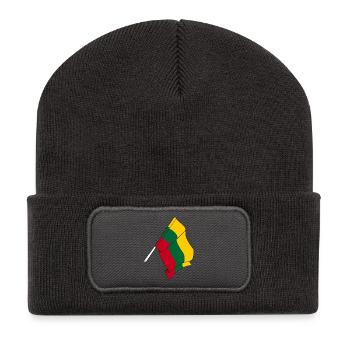 Flagge Litauen - Recycelte Patch Beanie - Dunkelgrau - Vorne