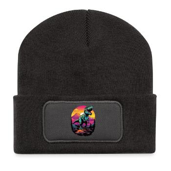 Tyrannosaurus Rex - Recycelte Patch Beanie - Dunkelgrau - Vorne