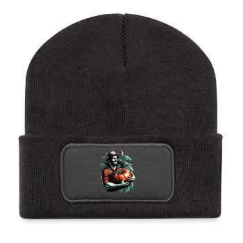 Tomate XXL Grand Homme Cadeau Heureux - Beanie recyclé à patch - charbon - Devant