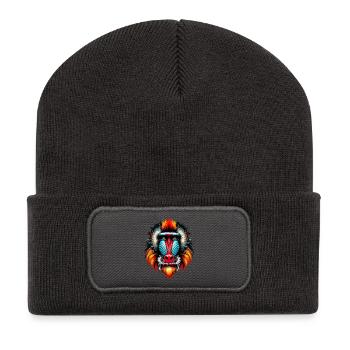 Mandrill-Affe - Recycelte Patch Beanie - Dunkelgrau - Vorne