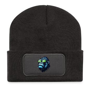 Gorillas with Sunglasses - Recycled Patch Beanie - dark grey - Front