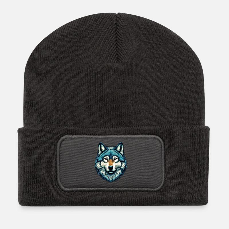 Wolf - Recycelte Patch Beanie - Dunkelgrau