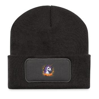 halloween pony - Recycled Patch Beanie - dark grey - Front