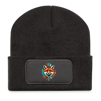 American Indian Fox American Redskin - Recycled Patch Beanie - dark grey - Front