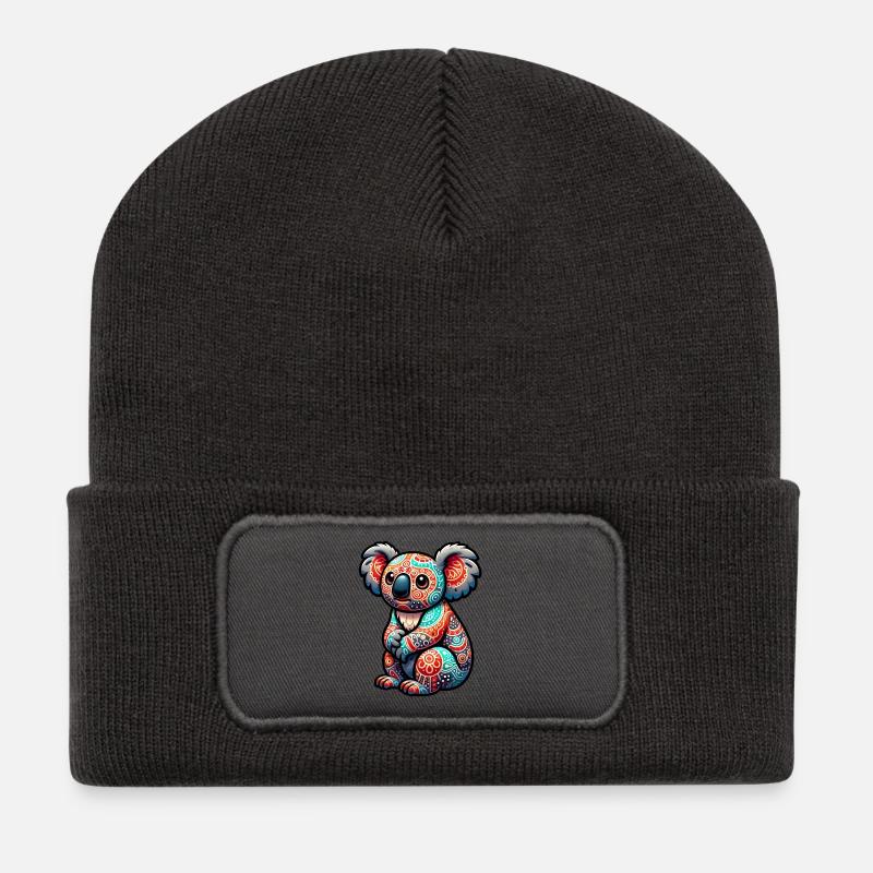 Koala - Beanie recyclé à patch - charbon
